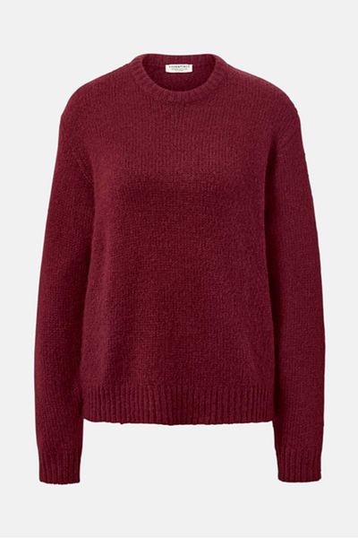 Tchibo Women Knitted Long Sleeve Sweater, Dark Red