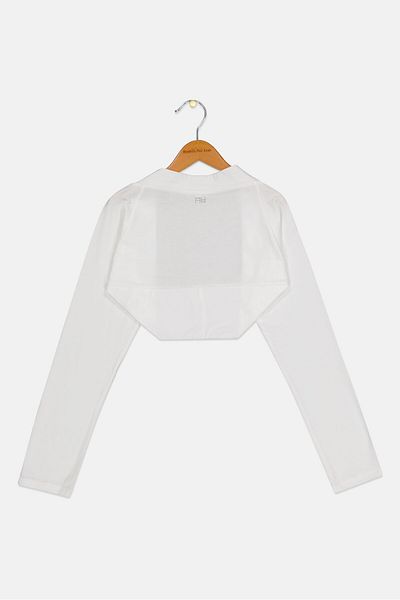 Artigli Girl Kids Girl Solid Long Sleeve Cardigan, White