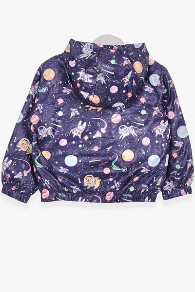 Breeze Girl's Raincoat Astronaut Animals Themed 1-5 Years, Purple