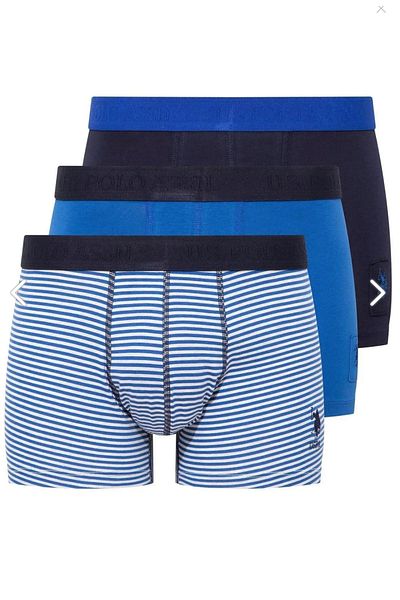 U.S. Polo Assn. Men's Licensed Uspa Sax-Dark Blue-Patterned 3-Piece Boxers - 95% Cotton