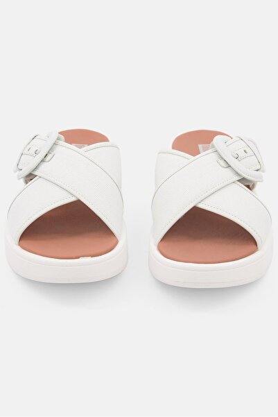 Fitflop Women Buckle Canvas Cross Slip On Wedge, Seafoam