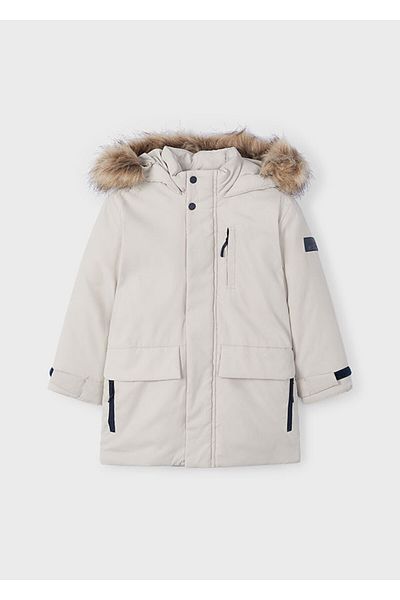 MAYORAL 4468 Boy's Cream Hooded Coat