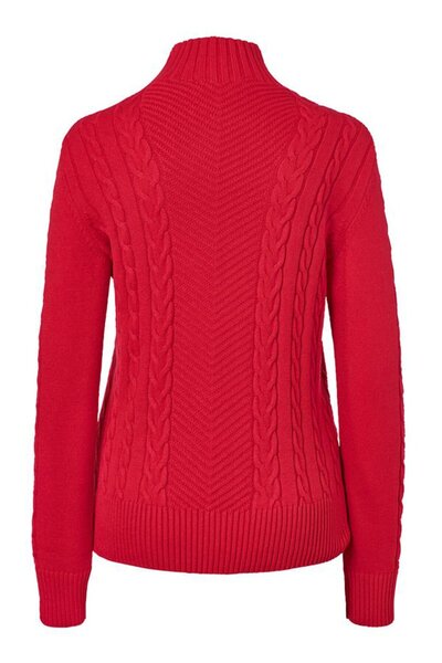 Tchibo Women Mock Neck Long Sleeve Textured Sweaters, Red