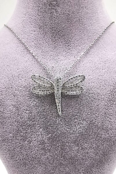 Omar Silver Kadın Zirkon Taşlı Yusufçuk Model Gümüş Kolye