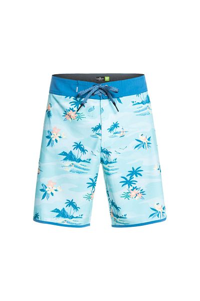 Quiksilver Men's Boardshort Surfsilk Scallop 19 Turquoise Men's Boardshort Eqybs04654