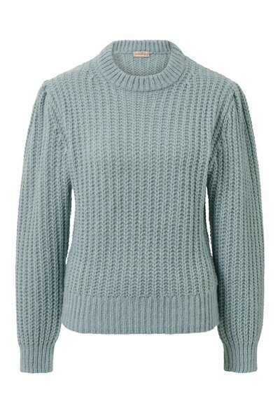 Tchibo Women Crew Neck Long Sleeves Textured Sweater, Blue