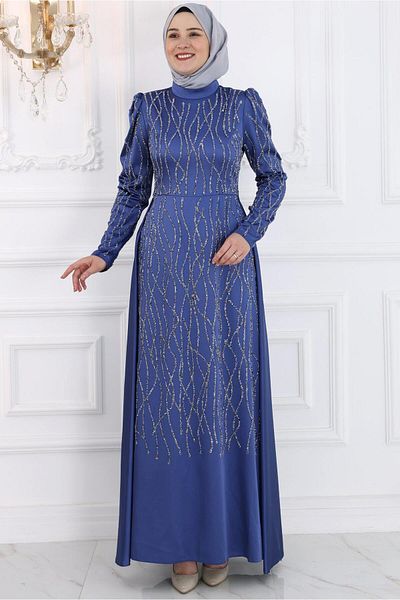 Amine Hüma Βραδινό φόρεμα Didem Hijab Indigo