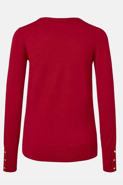 Tchibo Women Round Neck Long Sleeves Pullover Knitted Jumper, Red