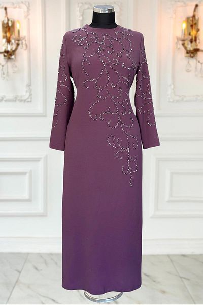 Amine Hüma Βραδινό φόρεμα Cansu Hijab - Μωβ Μοντέλο