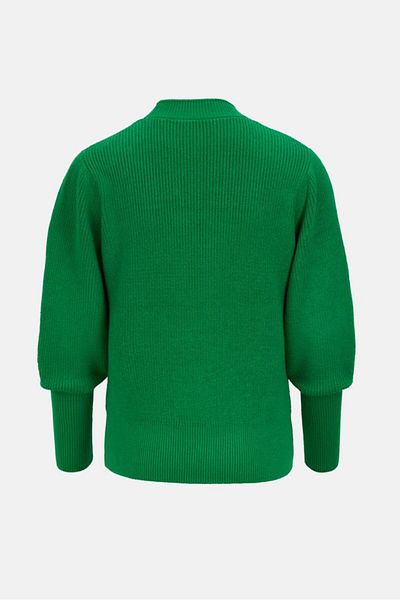 Tchibo Women Crew Neck Long Sleeve Plain Sweater, Green