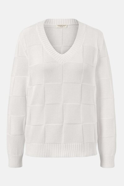 Tchibo Women V-Neck Knitted Sweater, Off White