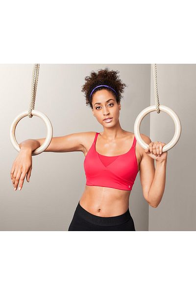 Tchibo Women Plain Sports Bra, Light Red