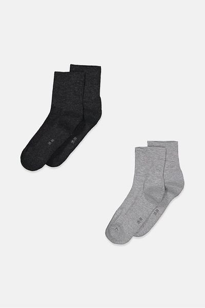 Tchibo Women 2 Pairs Performance Socks, Dark Grey And Light Grey