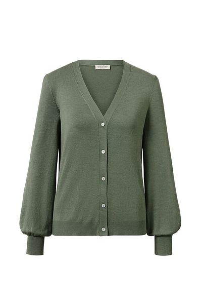 Tchibo Women V-Neck Knitted Cardigan, Olive