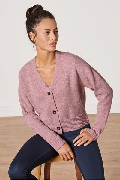 Tchibo Women V-neck Knitted Cardigan, Pink