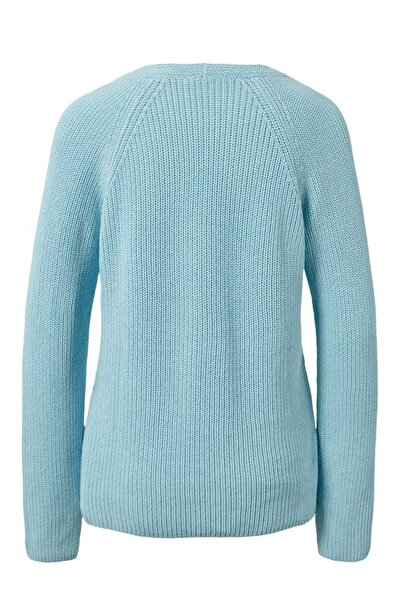 Tchibo Women V-Neck Long Sleeves Knitted Sweater, Light Blue