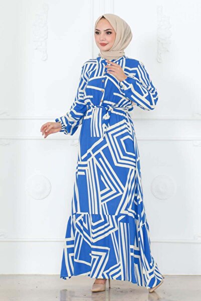 SGS Φόρεμα από βισκόζη με ΜΠΛΕ ρίγες