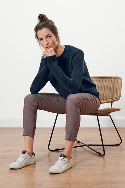 Tchibo Women Textured Pull Over Sweater, Navy