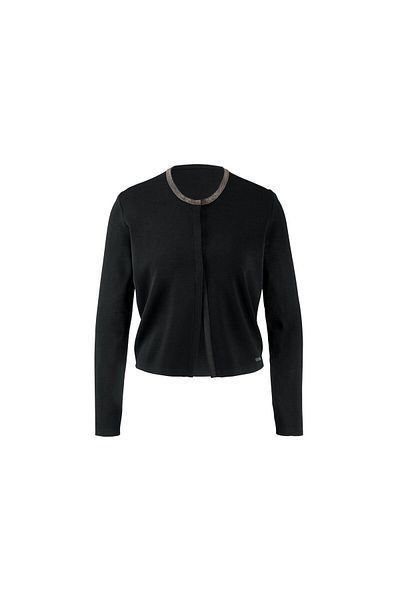 Tchibo Women Split Neck Plain Cardigan, Black