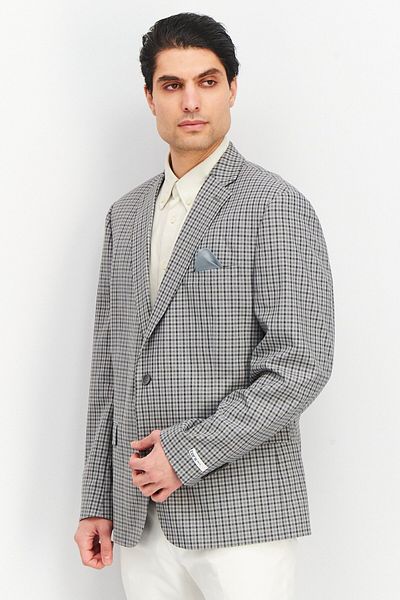 Bar III Men Slim Fit Patterned Casual Blazer, Grey