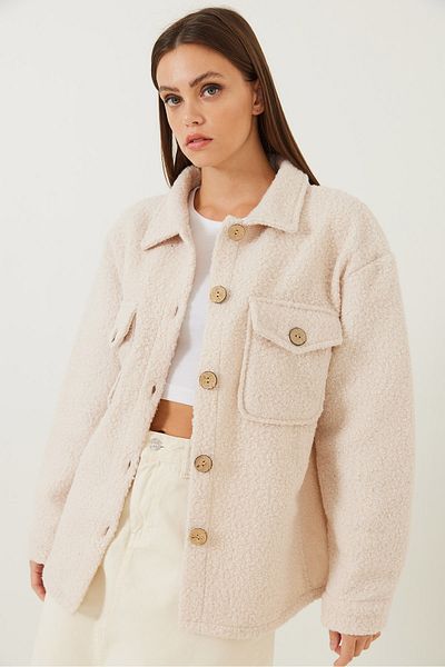 Bianco Lucci Damenjacke aus Börümcük-Stoff mit Doppeltaschen – 4636