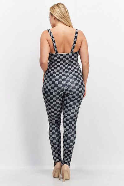 Steve Madden Women Allover Print Sleeveless Jumpsuit, Black