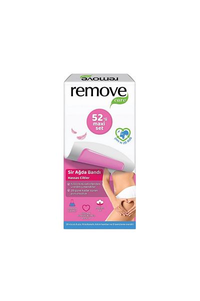 remove مجموعة ماكسي مكونة من 52 شريط شمع للبشرة الحساسة