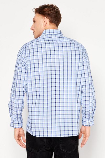 Michael Kors Men Regular Fit Checkered Long Sleeves Dress Shirt, Multicolor