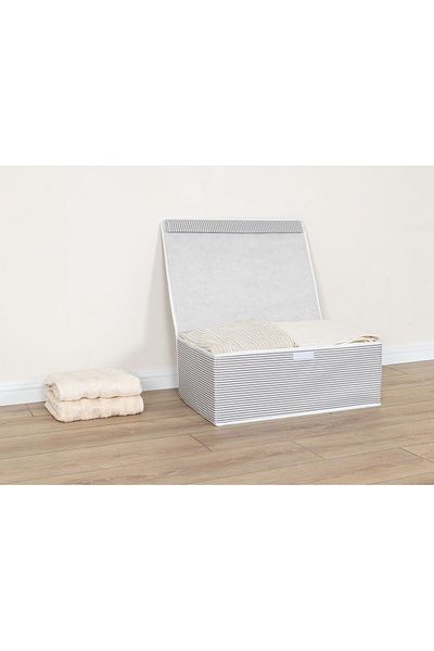 Pazar Kapısı 4 Pieces Multi-Purpose Box with Lid Base Size Gray 50x40x19 Cm