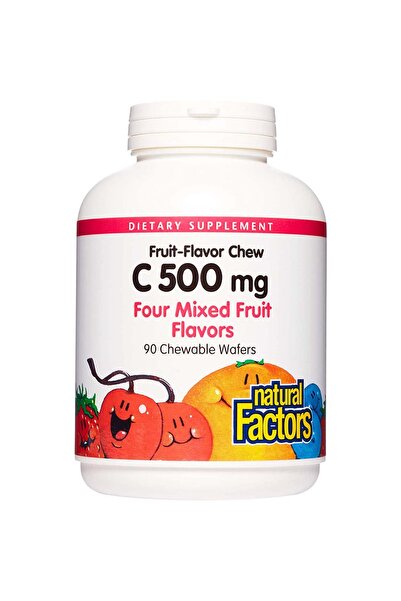 Natural Factors Vitamin C 500 mg Chewable Wafer, Mixed Fruit, 90 Chewable Wafer