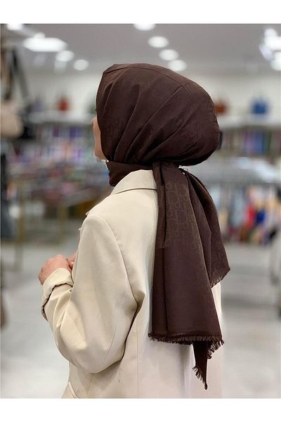 Baştacı Basataci Cotton Jacquard 004 Brown Shawl