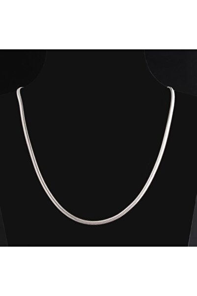 Omar Silver 925 Ayar Gümüş Italyan Yassı Yılan 2,5 Mm Kalın Kadın Gümüş Zinci...