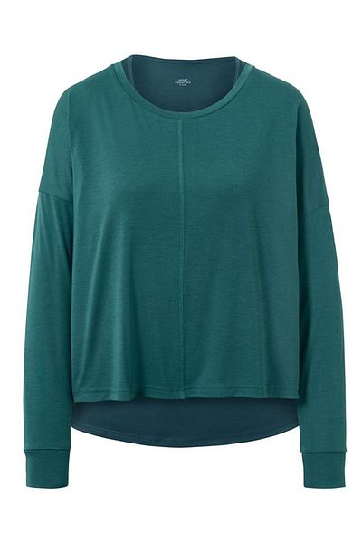 Tchibo Women Regular Fit 2-in-1 Yoga Tops, Teal Green