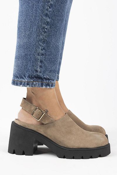 Manijero Γυναικεία σανδάλια Carleen από γνήσιο δέρμα Sabo Belted Mink