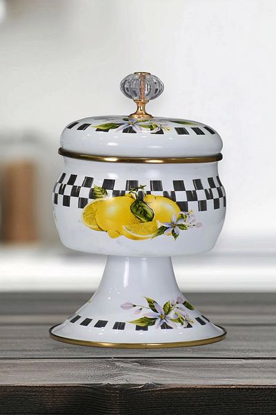 PR HOME Lemon Emaye Ayaklı Şekerlik