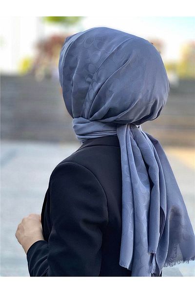 Baştacı Γκρι βαμβακερό σάλι ζακάρ με λογότυπο C