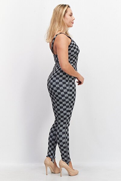 Steve Madden Women Allover Print Sleeveless Jumpsuit, Black