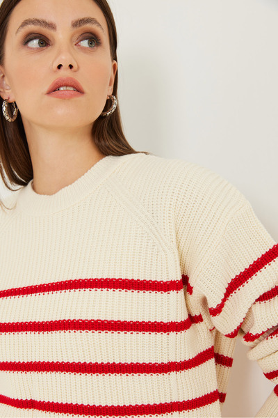 Bianco Lucci Pulover tricotat Thessaloniki cu dungi pentru damă