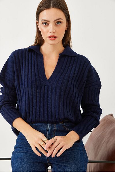 Bianco Lucci Dámský úpletový svetr Polo Neck