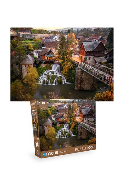 Blue Focus 2 Piece 1000 Piece Puzzle - Rastoke and Cochem