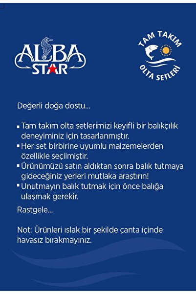 Albastar Tam Takım Hobi Spin Atçek Olta Seti Tts008 Standart 240cm