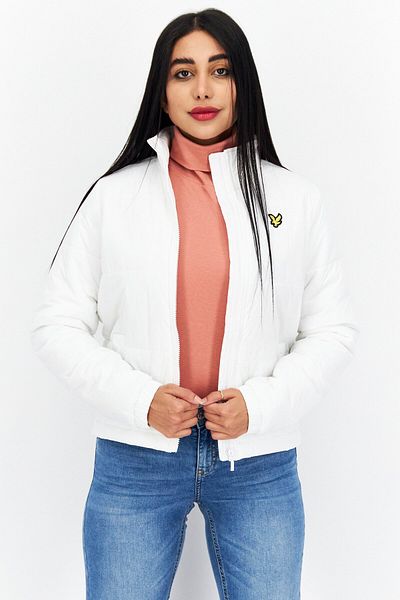 Lyle & Scott Women Brand Logo Puffer Jackets, White