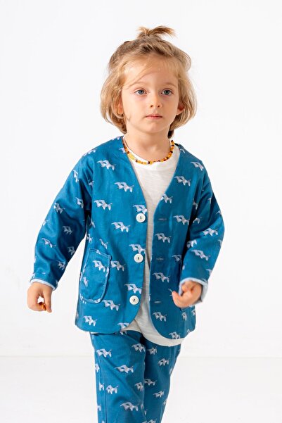 PLANT Mini Kids – Bird Mavi Biyeli, %100 Pamuk Dokuma, Çocuk Pantolon