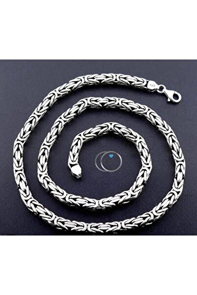 Omar Silver Zincir 925 Ayar 5 Mm Gümüş Erkek Kare Kral Kolye
