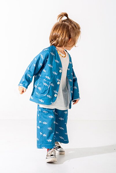 PLANT Mini Kids – Bird Mavi Biyeli, %100 Pamuk Dokuma, Çocuk Pantolon