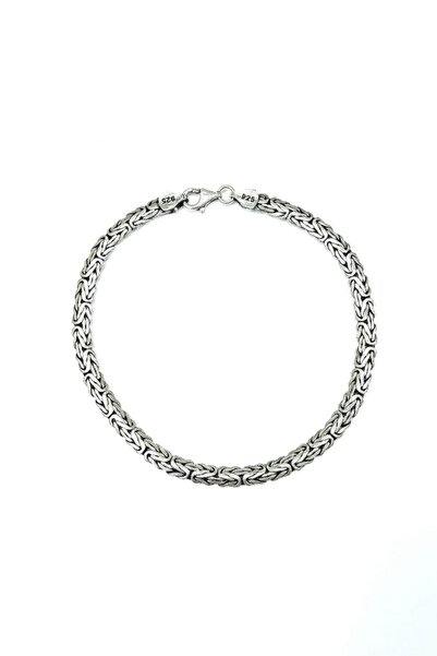 Omar Silver Gümüş 925 Ayar 5 Mm Erkek Yassı Ezme Kral Bileklik