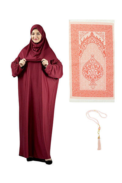 Modish Group طقم ملابس إسلامية - فستان صلاة، وشاح، سجادة صلاة، مسبحة، وشال في...