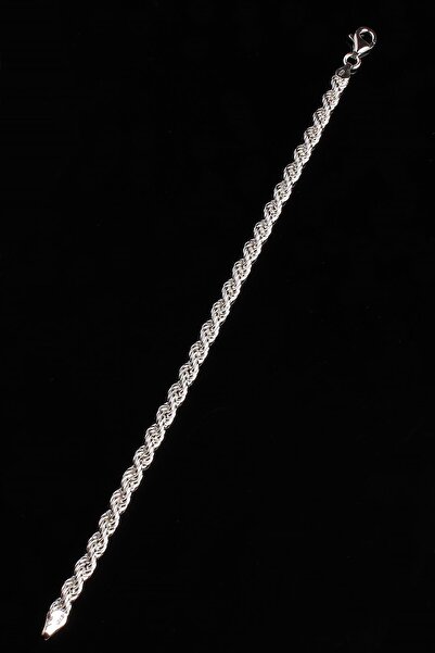 Omar Silver Unisex Halat Gümüş Bileklik 5 Mm Elmas Kesim Gümüş Bileklik