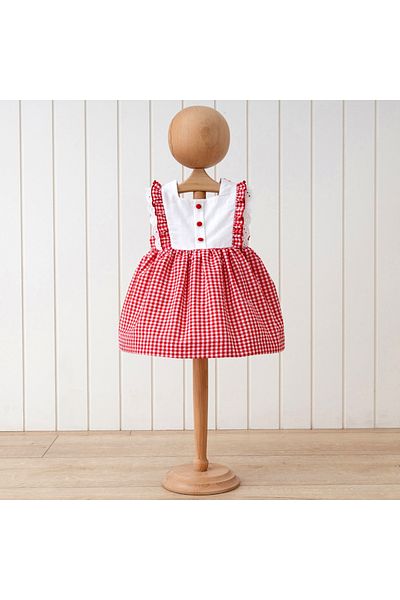 PİTABABY Red Gingham Dress