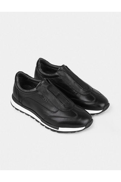 Cabani Genuine Leather Men's Black Sneakers